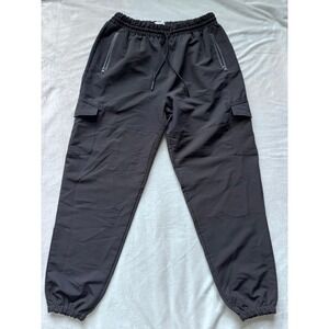 Sovereign Code Mens Black Cargo Jogger Pants XL Elastic Waist Zipper Pockets
